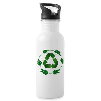 Leafcycle Emblem - 20 oz Water Bottle - white - Right