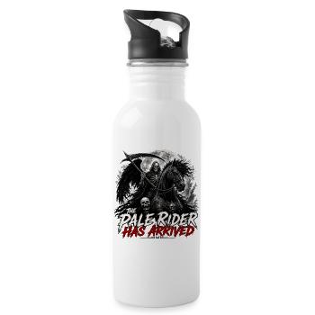 Pale Rider  on Horse - 20 oz Water Bottle - white - Right