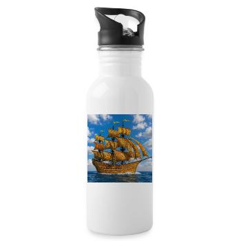 Decorated galleon - 20 oz Water Bottle - white - Right