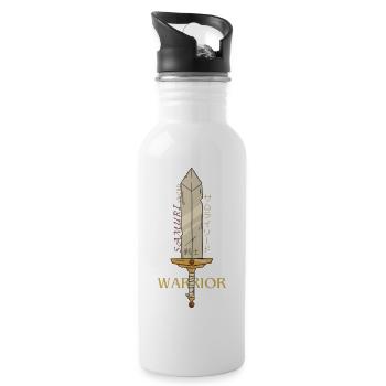SAMURAI SWORD WARRIOR Art. Japanese Art - 20 oz Water Bottle - white - Right