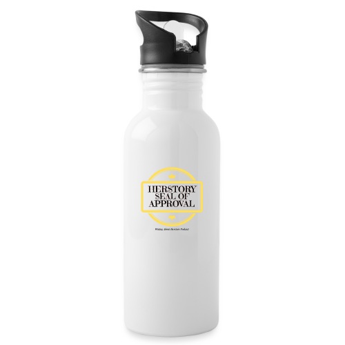 Herstory Seal of Approval (Black Text) - Water Bottle