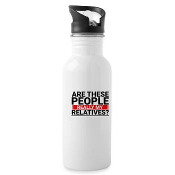 Are These People Really My Relatives 3 - 20 oz Water Bottle - white - Right