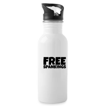 Free Spankings - 20 oz Water Bottle - white - Right