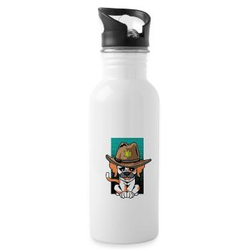 Cute Doberman Sheriff Dog Trainer Gift - 20 oz Water Bottle - white - Right