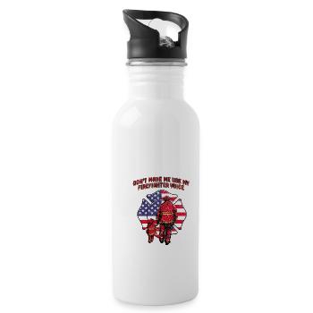 Dont Make Me Use My Firefighter Voice Retirement F - 20 oz Water Bottle - white - Right