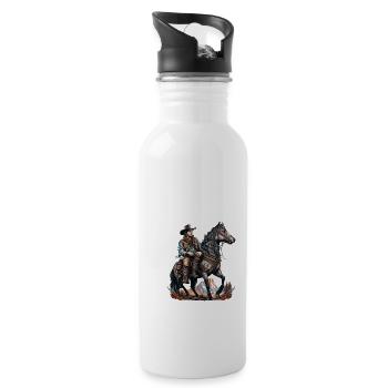 wolf cowboy - 20 oz Water Bottle - white - Right