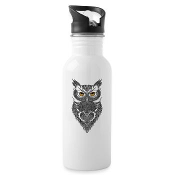 Owl - 20 oz Water Bottle - white - Right