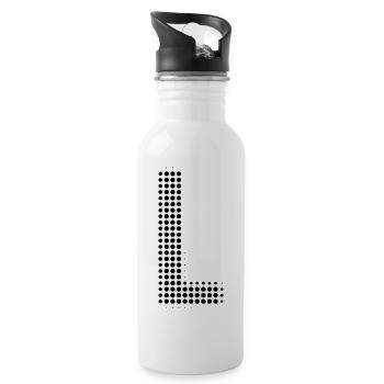 L letter dot pattern gift - 20 oz Water Bottle - white - Right