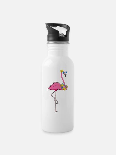 cool flamingo - 20 oz Water Bottle - white