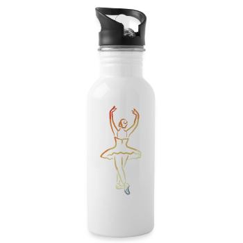 Ballet Girl Sketch Vintage Look - 20 oz Water Bottle - white - Right