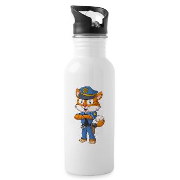 Cat Cop - 20 oz Water Bottle - white - Right