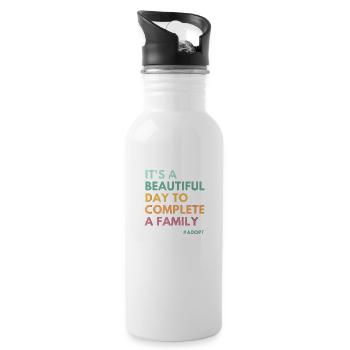 Beautiful Day to Build a Family - 20 oz Water Bottle - white - Right