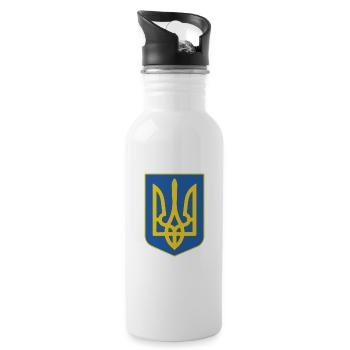 Ukraine Tryzub Emblem - Ukraine Trident Emblem - 20 oz Water Bottle - white - Right