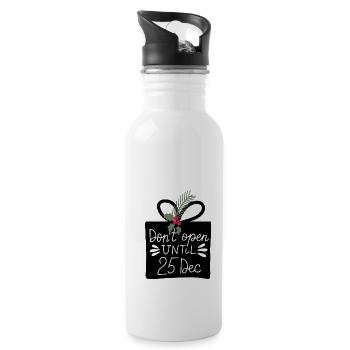 Dont open until december christmas - 20 oz Water Bottle - white - Right