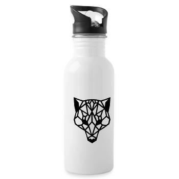 Husky Geo-Howl: Bold Designs for Winter Warriors - 20 oz Water Bottle - white - Right