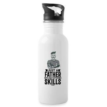 Dad is tattooier Father's Day - 20 oz Water Bottle - white - Right