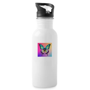 "Butterfly Bliss" - 20 oz Water Bottle - white - Right