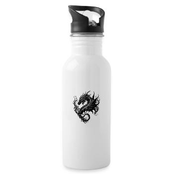 Fierce Vintager Dragon In Scale Dress - 20 oz Water Bottle - white - Right