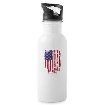 America's flag - 20 oz Water Bottle - white - Right