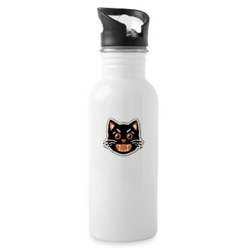 The Sinister Smiling Cat - 20 oz Water Bottle - white - Right