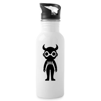 A picture of a cute monster cartoon. - 20 oz Water Bottle - white - Right