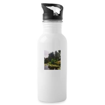 Autumn is coming flowers green orange yellow blue - 20 oz Water Bottle - white - Right