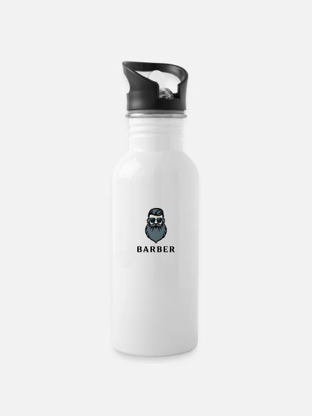 Bearded Hipster in Sunglasses - 20 oz Water Bottle - white