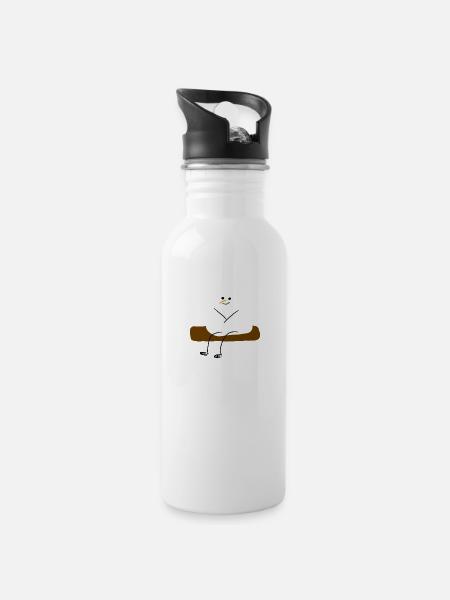 Cozy Snowman Log Seat - 20 oz Water Bottle - white