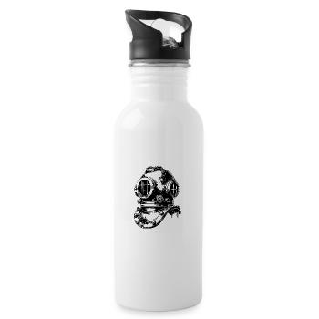 Antique Vintage Diving Helmet - Helmet Diver - 20 oz Water Bottle - white - Right