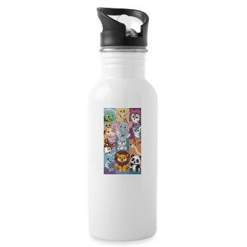 Colorful Safari Friends Gathering - 20 oz Water Bottle - white - Right