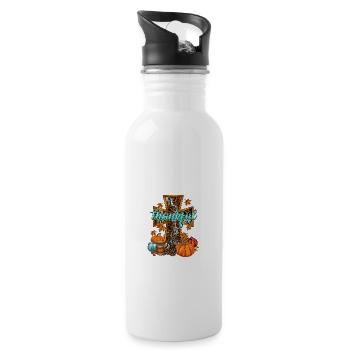 Thankful Cross - 20 oz Water Bottle - white - Right