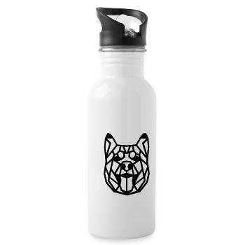Husky Geo-Howl: Bold Designs for Winter Warriors - 20 oz Water Bottle - white - Right