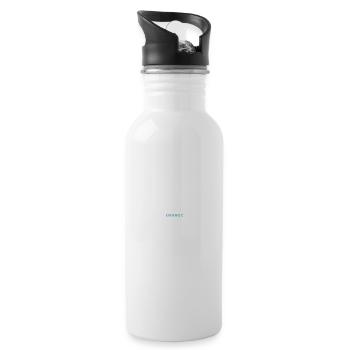 Blue Bold ORANGE Typography on Black - 20 oz Water Bottle - white - Right
