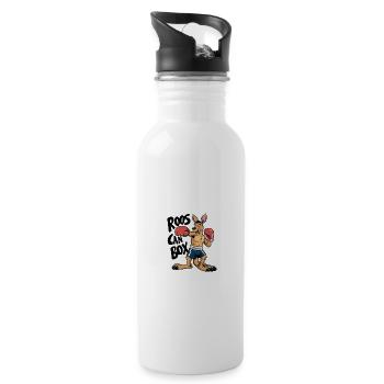 Roos Can Box Kangaroo Boxing Fun for Kangaroo - 20 oz Water Bottle - white - Right