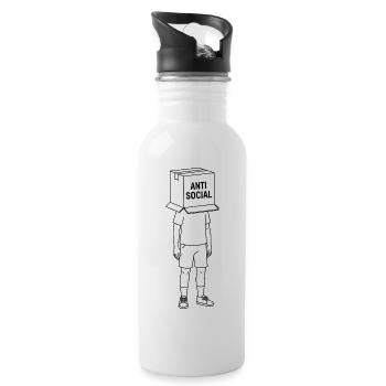 Antisocial Box Head - 20 oz Water Bottle - white - Right