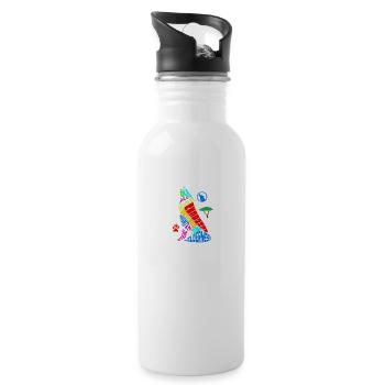 Majestic Wolf Howling in its Vibrant Habitat - 20 oz Water Bottle - white - Right