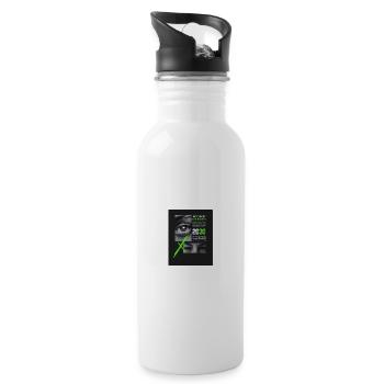 Futuristic Heart Rhythm and Eye Design - 20 oz Water Bottle - white - Right