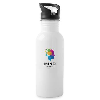 Unleash the Mind: A Creative Mind Logo Design - 20 oz Water Bottle - white - Right