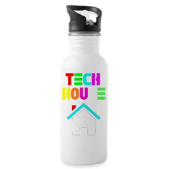 Tech house - 20 oz Water Bottle - white - Right