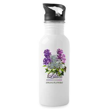 Lilacs Spring flowers - 20 oz Water Bottle - white - Right