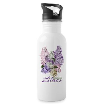 Lilacs Spring flowers - 20 oz Water Bottle - white - Right