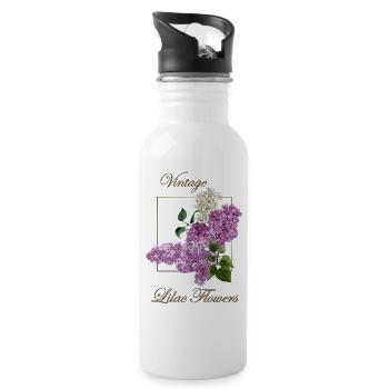 Vintage Lilac Flowers - 20 oz Water Bottle - white - Right