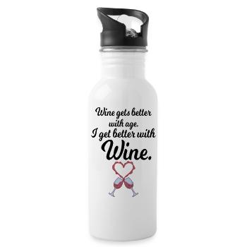 Wine Lovers Wine Drinking Wine Drinker - 20 oz Water Bottle - white - Right