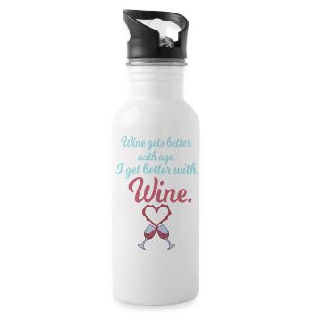 Wine Lovers Wine Drinking Wine Drinker - 20 oz Water Bottle - white - Right