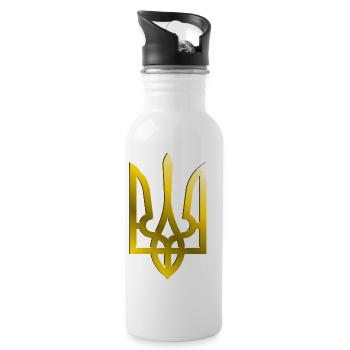 Ukraine Coat Of Arms Gradient - 20 oz Water Bottle - white - Right