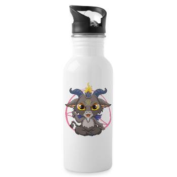 Sinners Are Winners Satanic Baphomet Satan Goat - 20 oz Water Bottle - white - Right