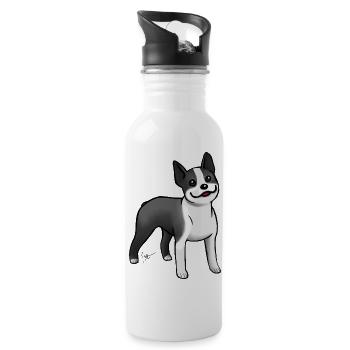 Dog Boston Terrier Black - 20 oz Water Bottle - white - Right