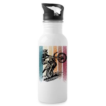 Motocross - 20 oz Water Bottle - white - Right