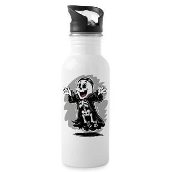 Ghost Dressed as a Skeleton For Halloween - 20 oz Water Bottle - white - Right