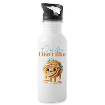 3D printers don't like spaghetti - funny motive - 20 oz Water Bottle - white - Right